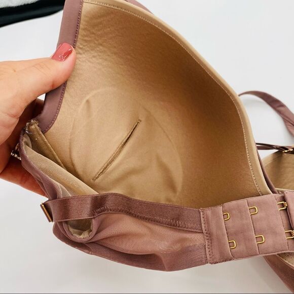 Thirdlove eyelash lace plunge bra mocha beige tan size 36E - Picture 6 of 8